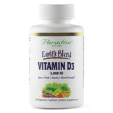 Bouteille Paradise Herbs Earth's Blend Vitamin D3, soutien potentiel de la santé osseuse et absorption du calcium.
