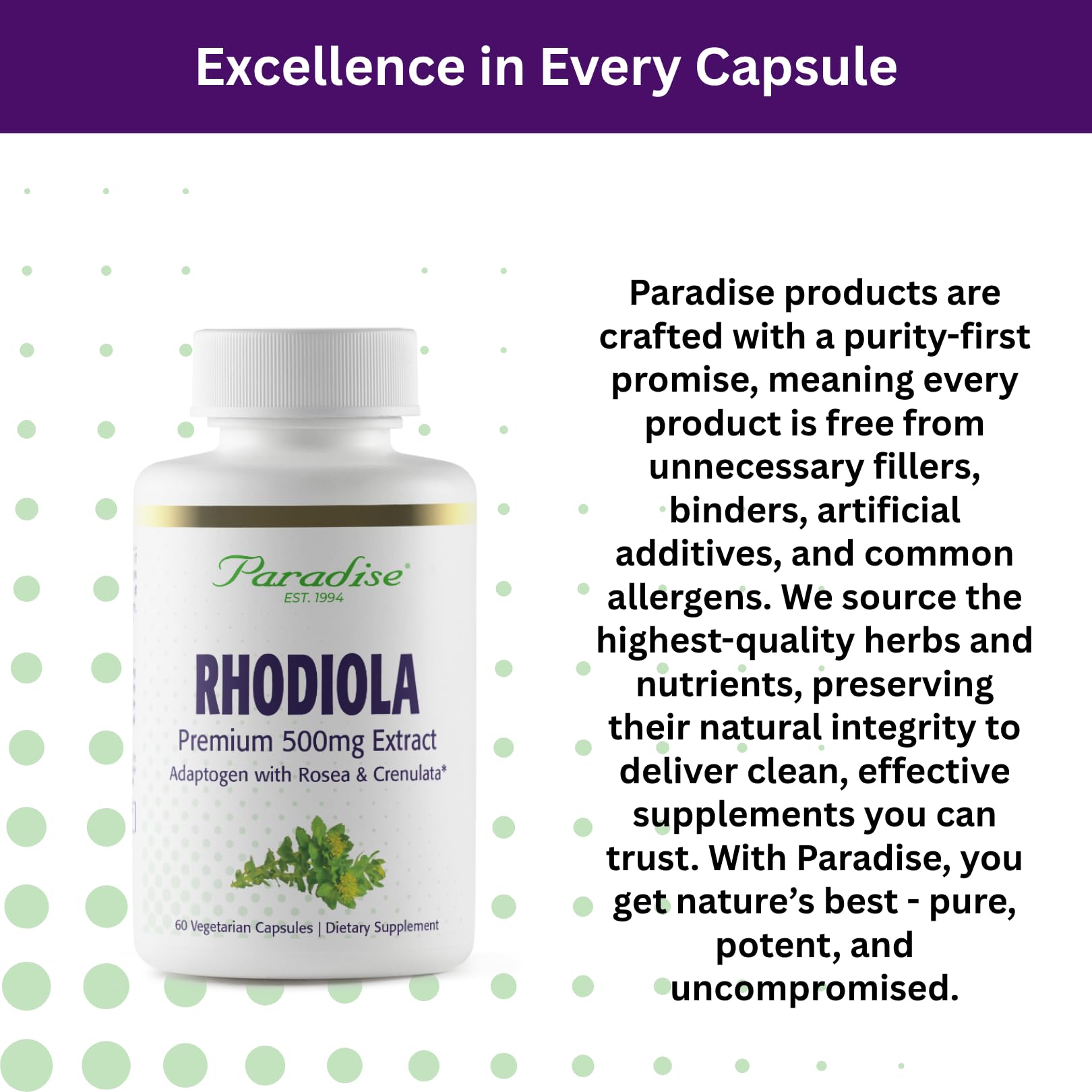 Rhodiola d origine haute altitude Paradise Herbs, origine naturelle et pureté.