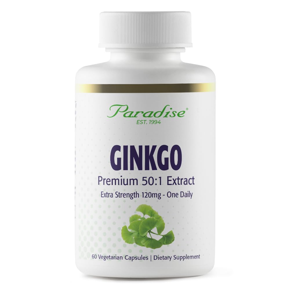 Paradise Herbs Ginkgo Biloba extrait – bouteille: soutien potentiel à la concentration