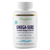 Paradis Herbs Omega-Sure: bouteille de gélules végétariennes pour le bien-être quotidien.