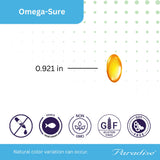 Étiquette Omega-Sure montrant pureté et origine.