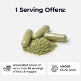 Paradise Herbs ORAC Energy: liste d'ingrédients visibles mettant en avant les nutriments clés.