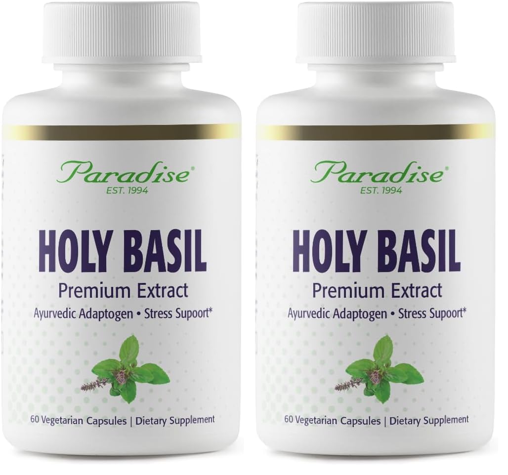 Paradise Herbs Tulsi, gelules — emballage 2 packs, soutien naturel au quotidien.