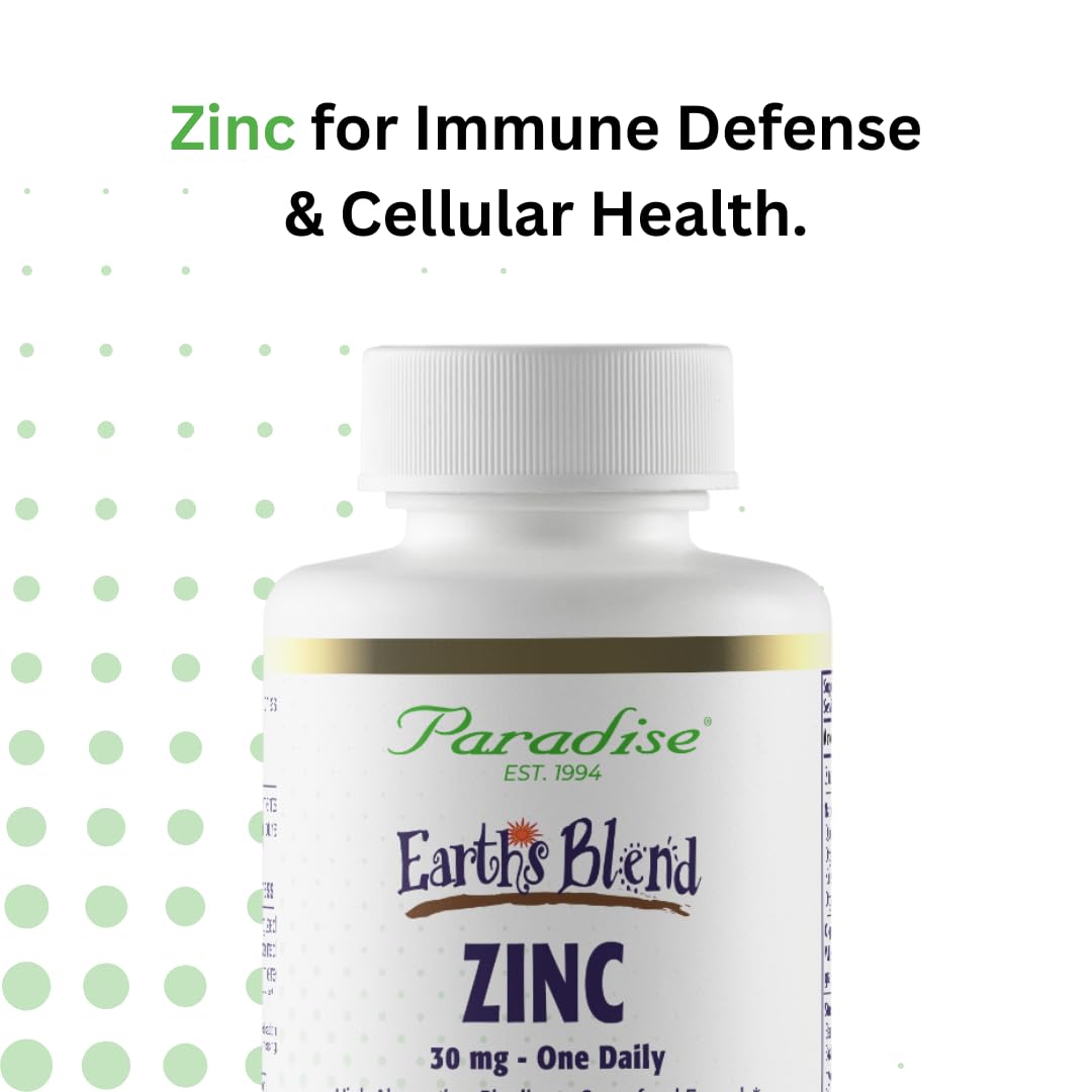 Ingrédients biologiques Paradise Herbs Zinc, sans fillers ni additifs artificiels