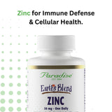 Ingrédients biologiques Paradise Herbs Zinc, sans fillers ni additifs artificiels