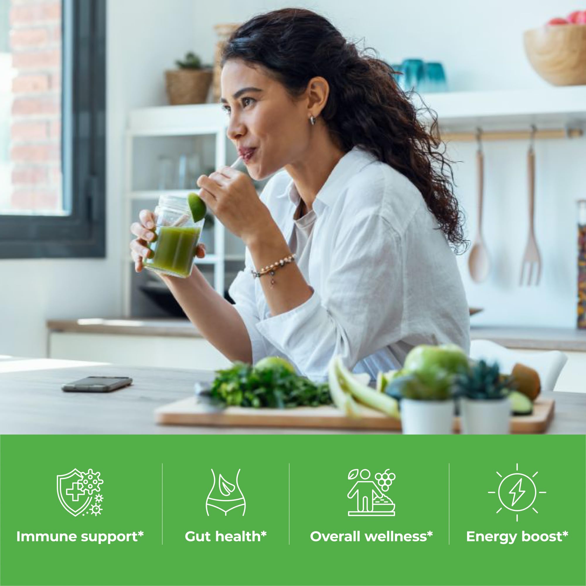 Paradise ORAC Energy Greens - probiotiques et adaptogènes pour le bien-être quotidien.