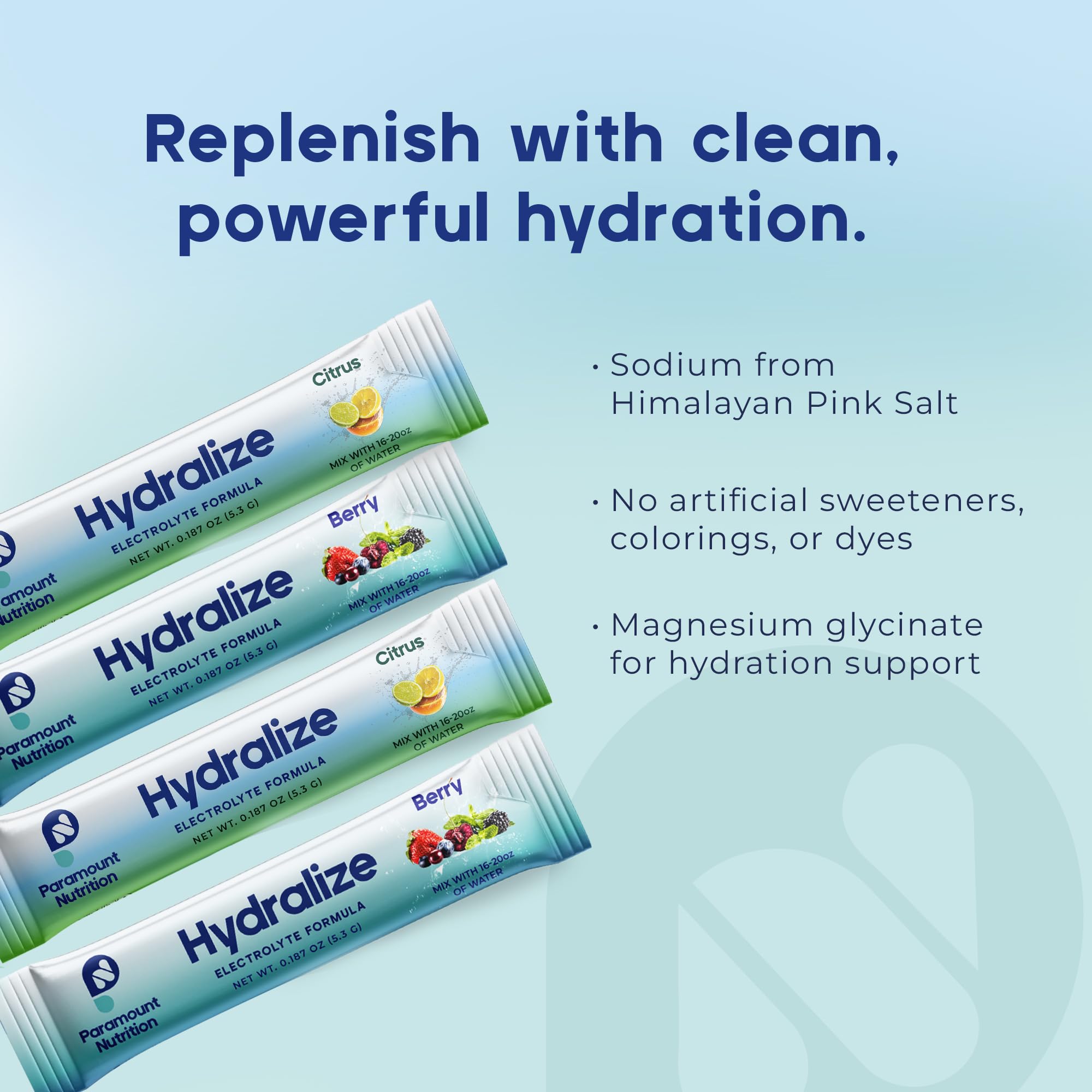 Paramount Nutrition Hydralize utilisation quotidienne: sticks portables pour boire partout.
