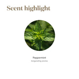 Parfum frais grâce à la diffusion – menthe poivrée dans votre salon.