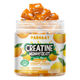 Parhaat Creatine Monohydrate Chews emballage pratique, 60 bouchées vegan et sans sucre.