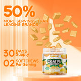 Parhaat Creatine Monohydrate Chews emballage compact, idéal pour le sac.