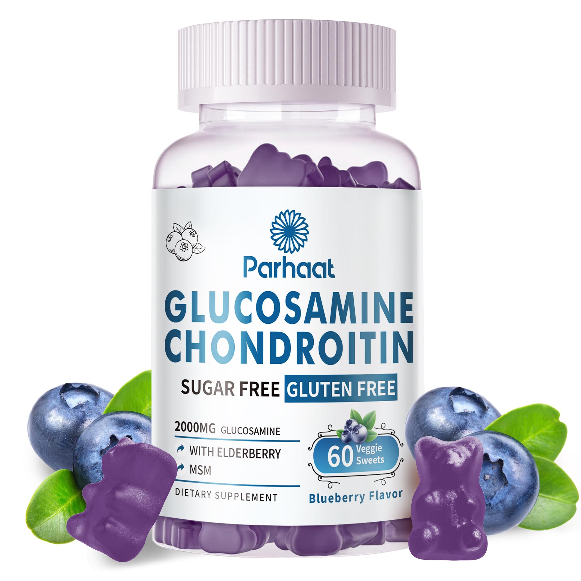 Parhaat Glucosamine Chondroitin Gummies en bouteille, soutien potentiel des articulations et mobilité