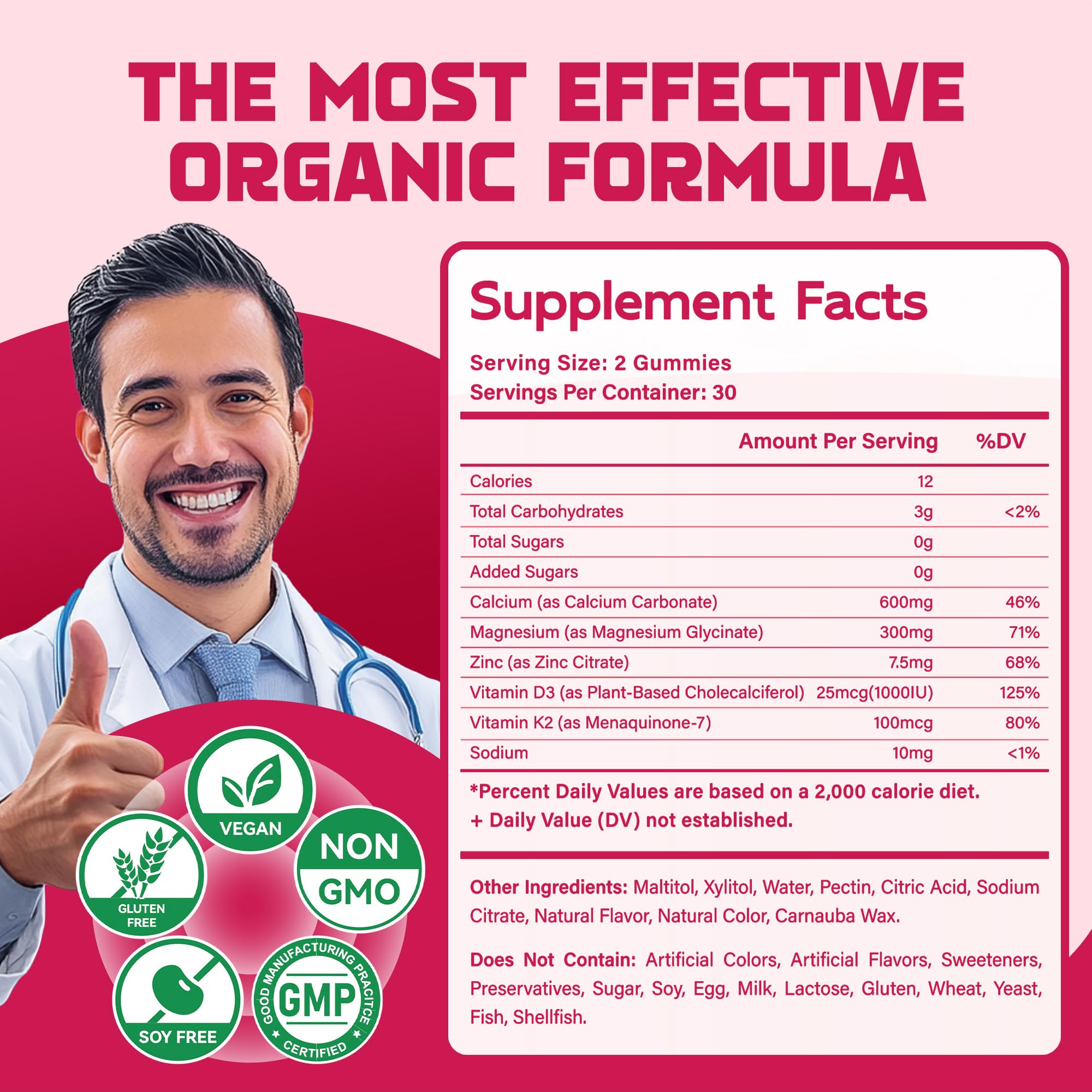 Dosage quotidien simple: deux gommes Parhaat Magnésium Glycinate pour une routine simple.