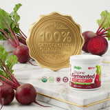 Ingrédients naturels Parker Naturals betterave fermentee et potassium pour vitalité.