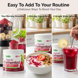 Texture fine de poudre betterave fermentee prête à être ajoutée.