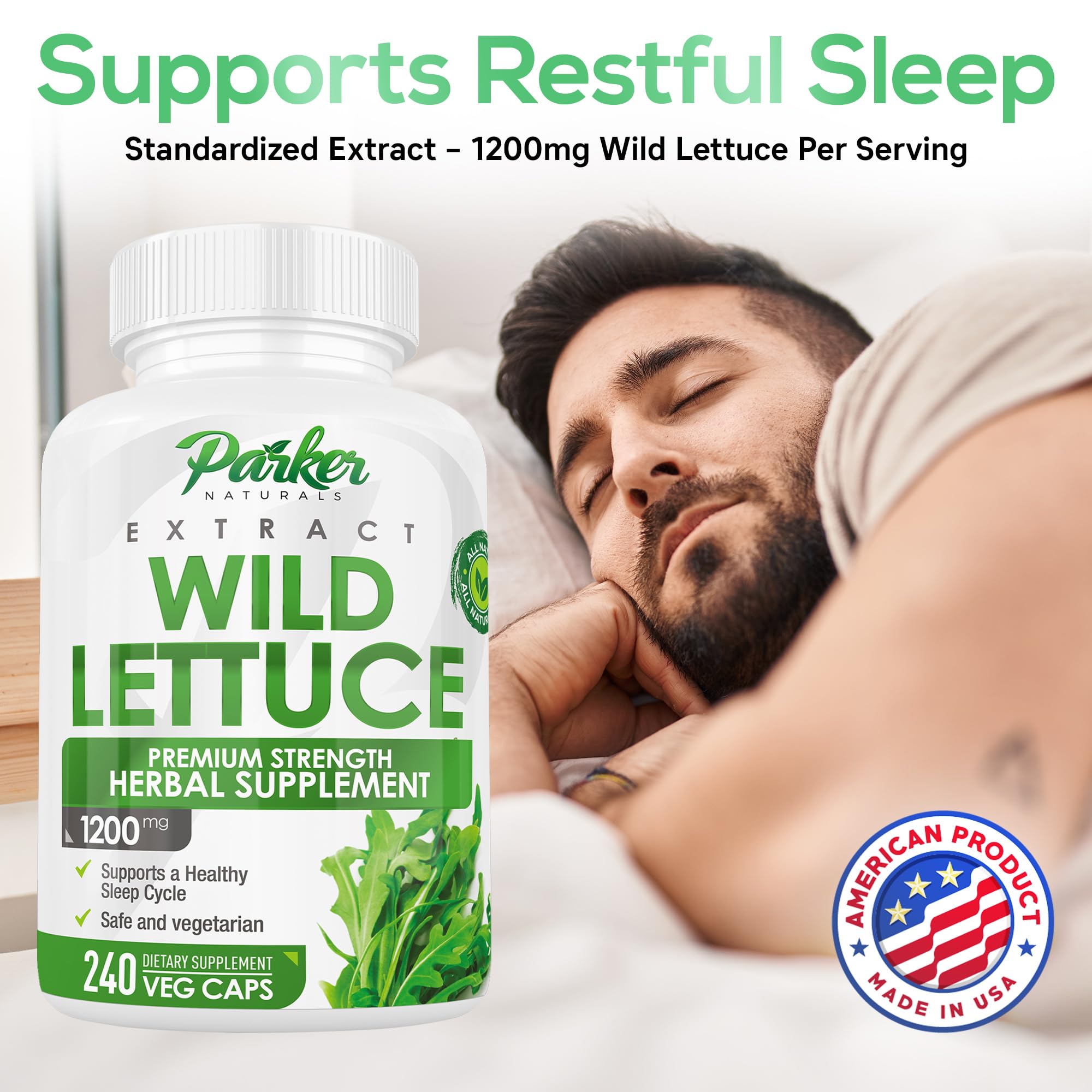 Parker Naturals Wild Lettuce Extract – étiquette affichant concentration 4:1 et composition