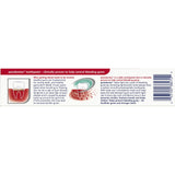 Parodontax Clean Mint, étiquette lisible, indication d'usage et saveur menthe.