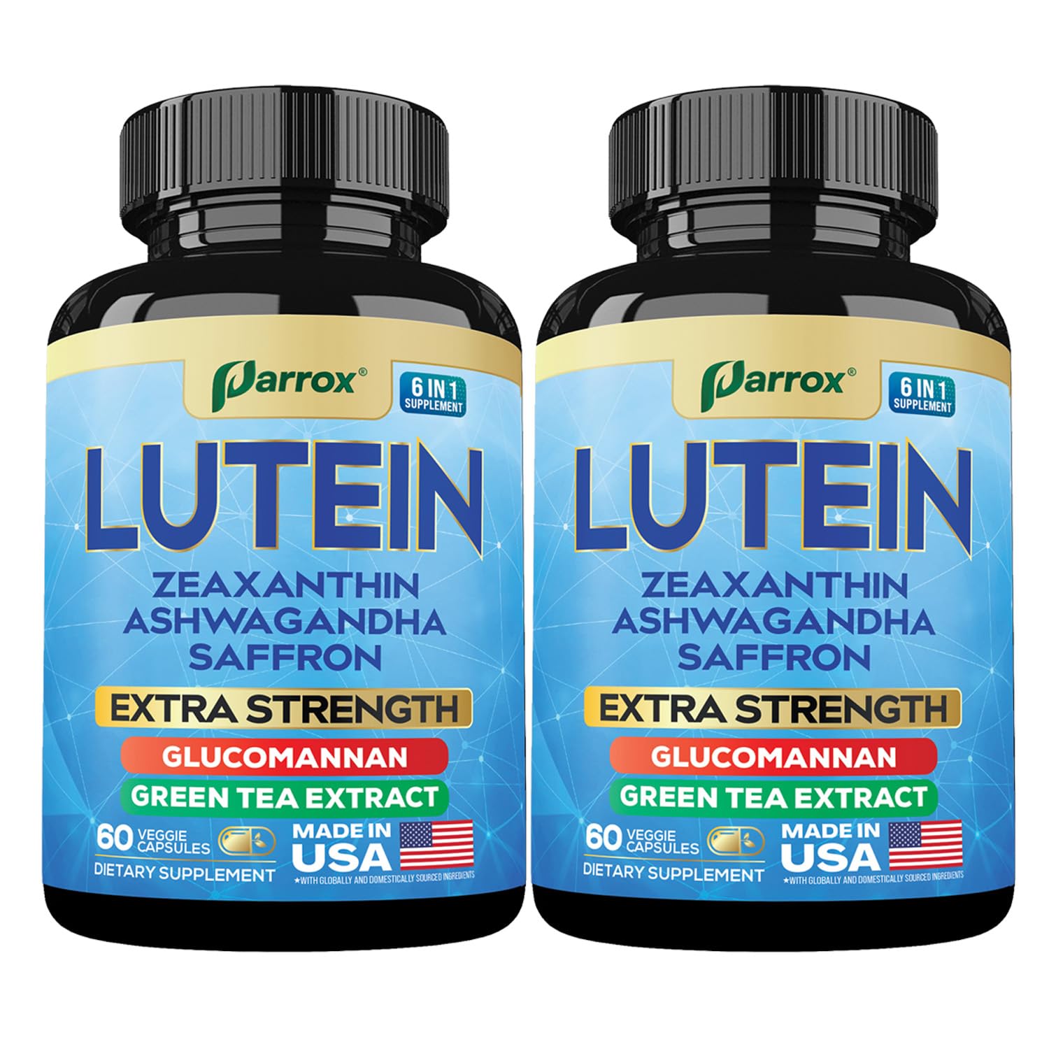 Parrox gélules Lutéine et Zeaxanthine pour le soutien visuel.