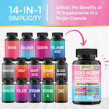 Parrox Collagene 14-en-1, capsules faciles à avaler pour une absorption optimale.