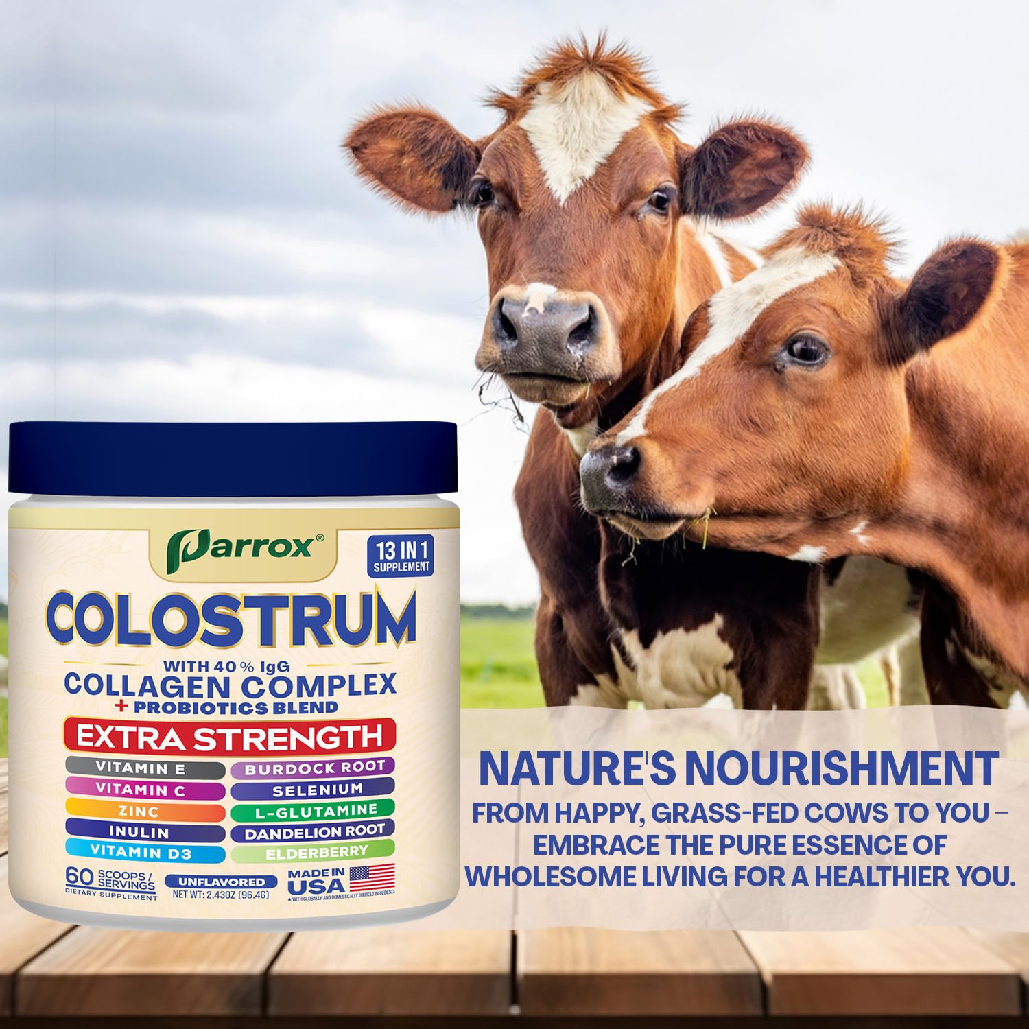Parrox Colostrum Poudre – 60 portions pratiques par pot.