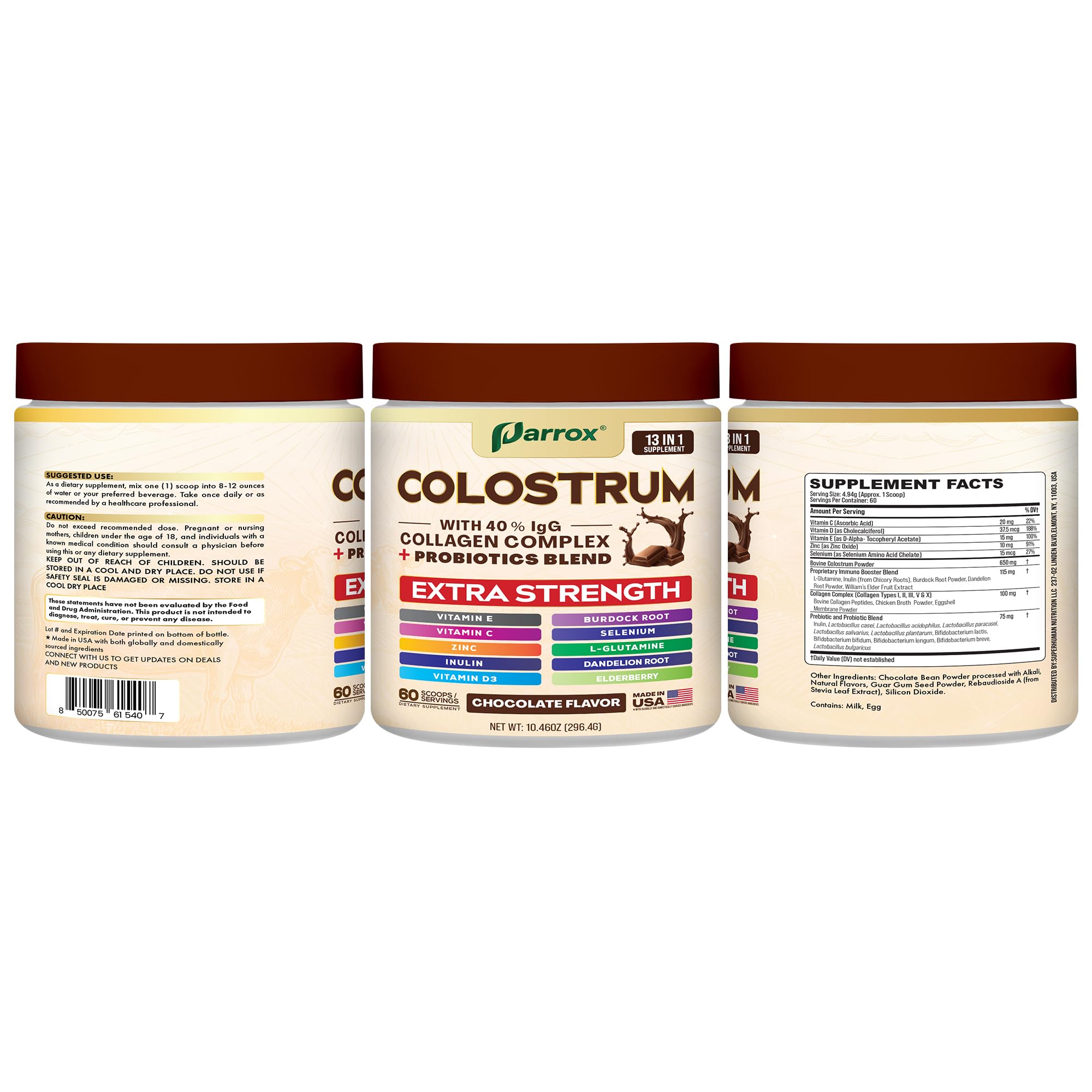 Dissolution facile dans lait ou eau avec Parrox Colostrum