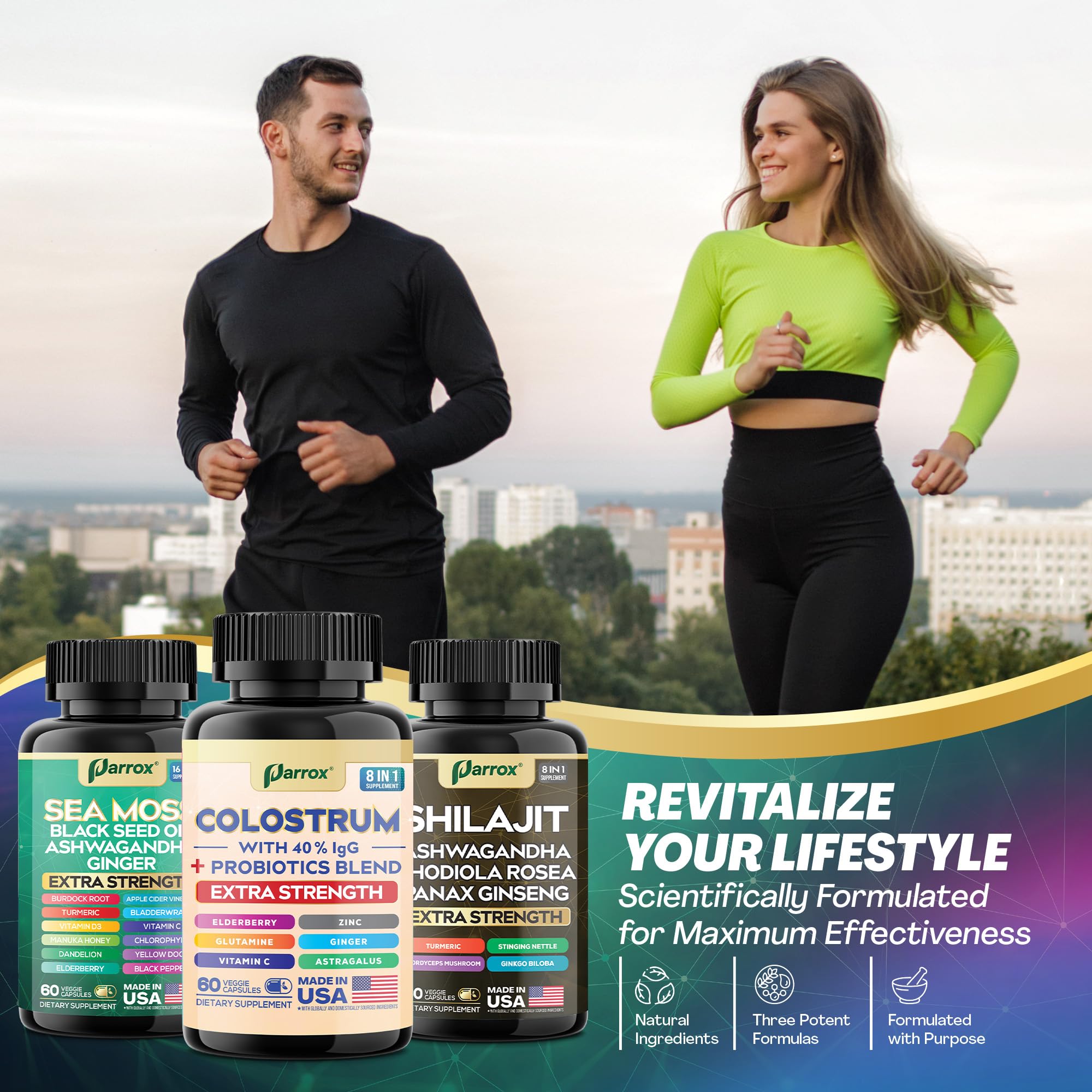 Parrox Complete Vitality Trio – ashwagandha-capsules pour équilibre et énergie calme.