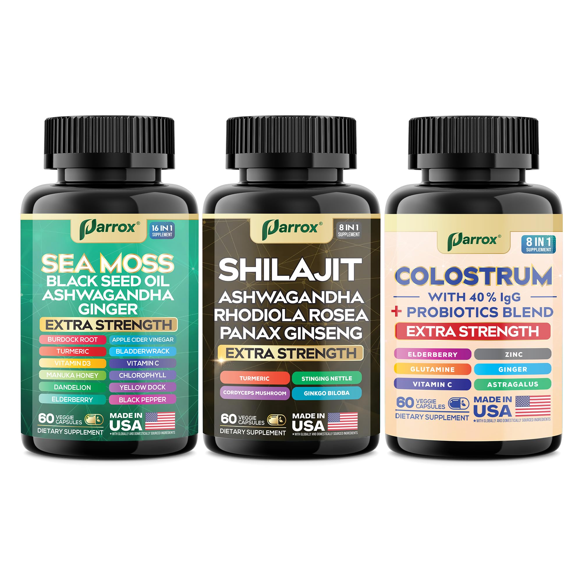 Parrox Complete Vitality Trio – ginko biloba capsules pour concentration et mémoire.