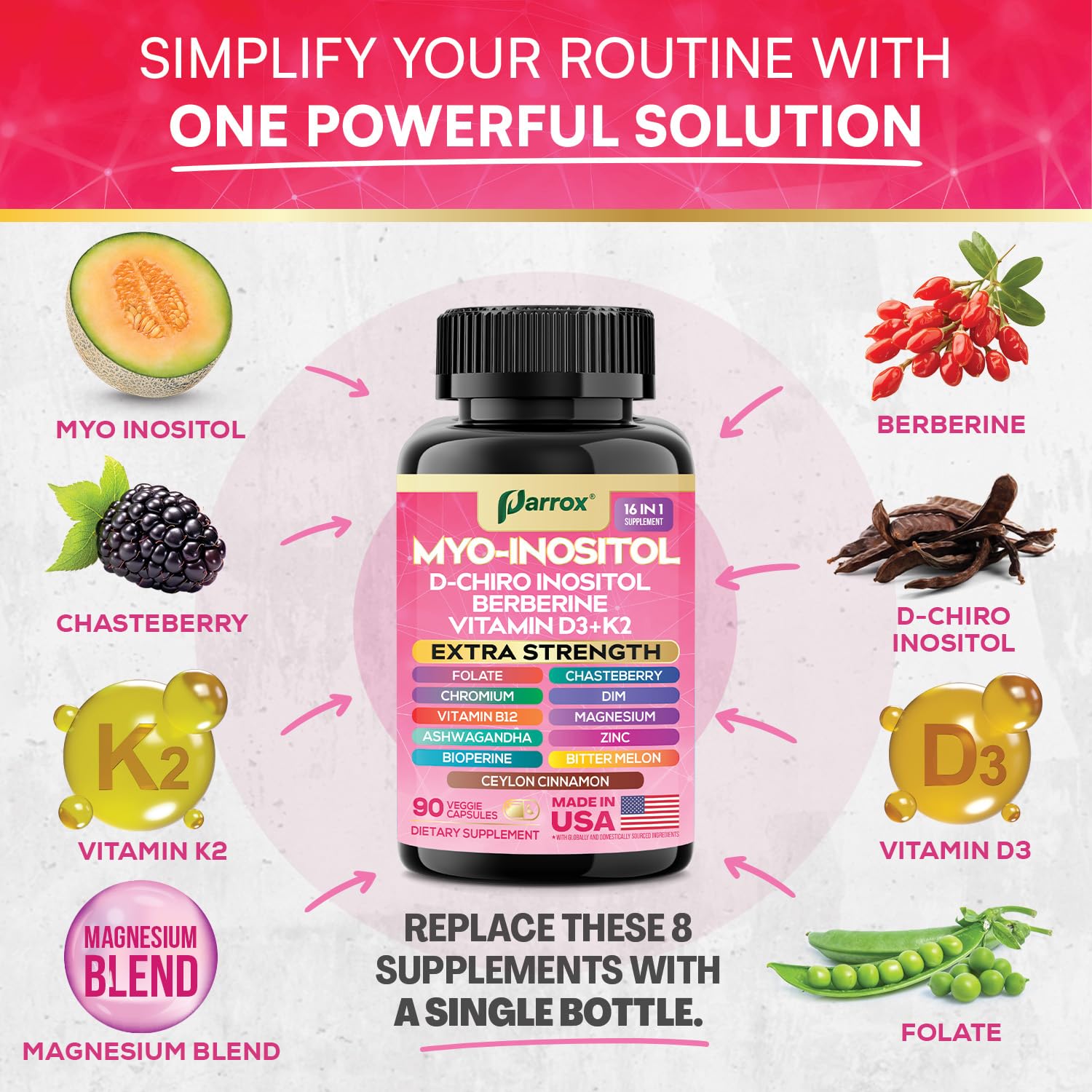 Cuillère-mesure Parrox Myo-Inositol pour un dosage précis.