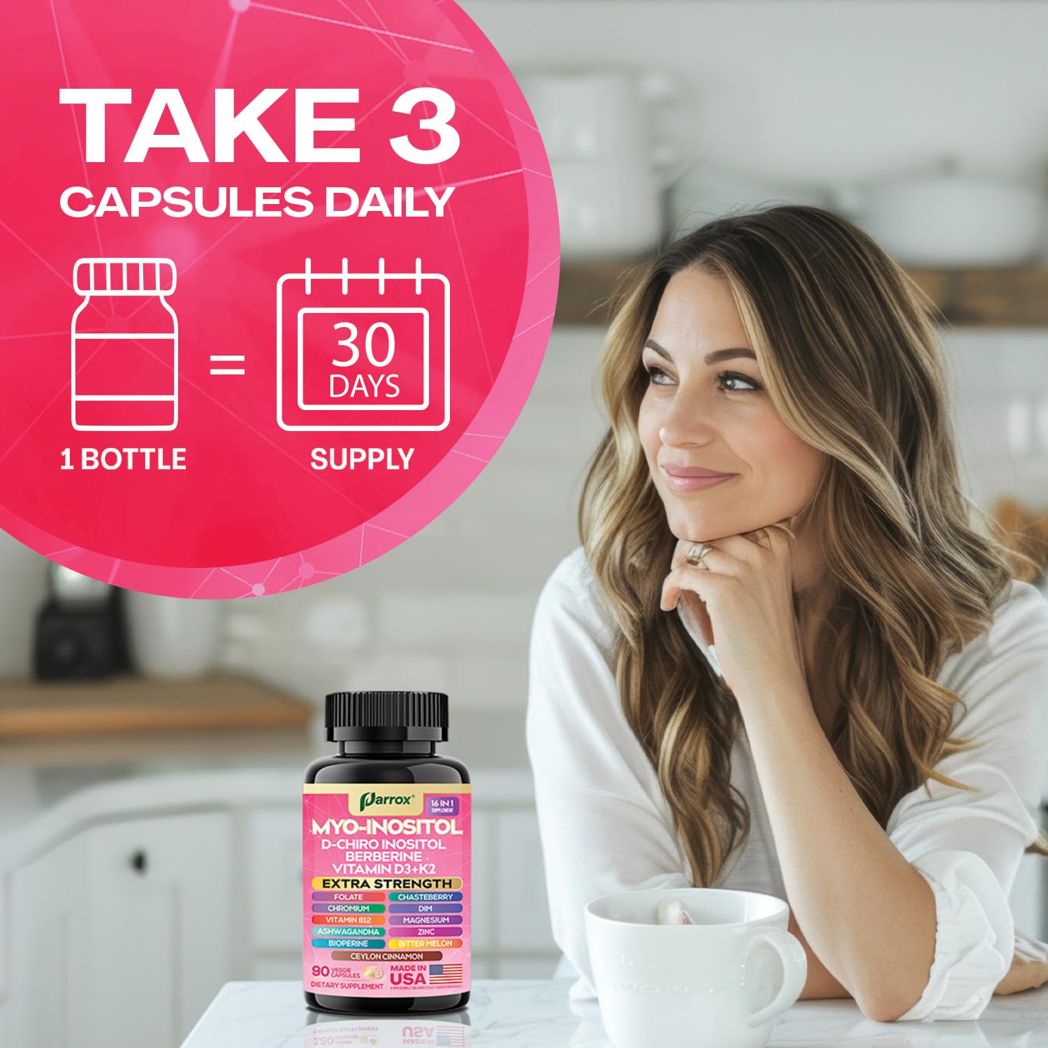 Parrox Myo-Inositol dans un cadre bien-être au quotidien.