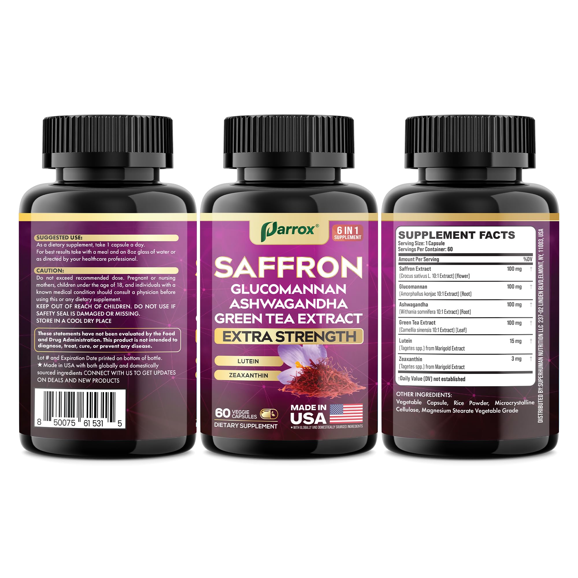 Parrox Saffron, routine santé simplifiée avec une capsule par jour.