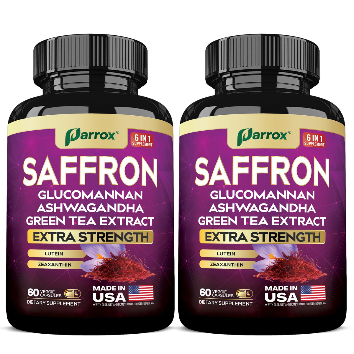 Parrox Saffron, boîte du complément, simplicité et routine pratique.