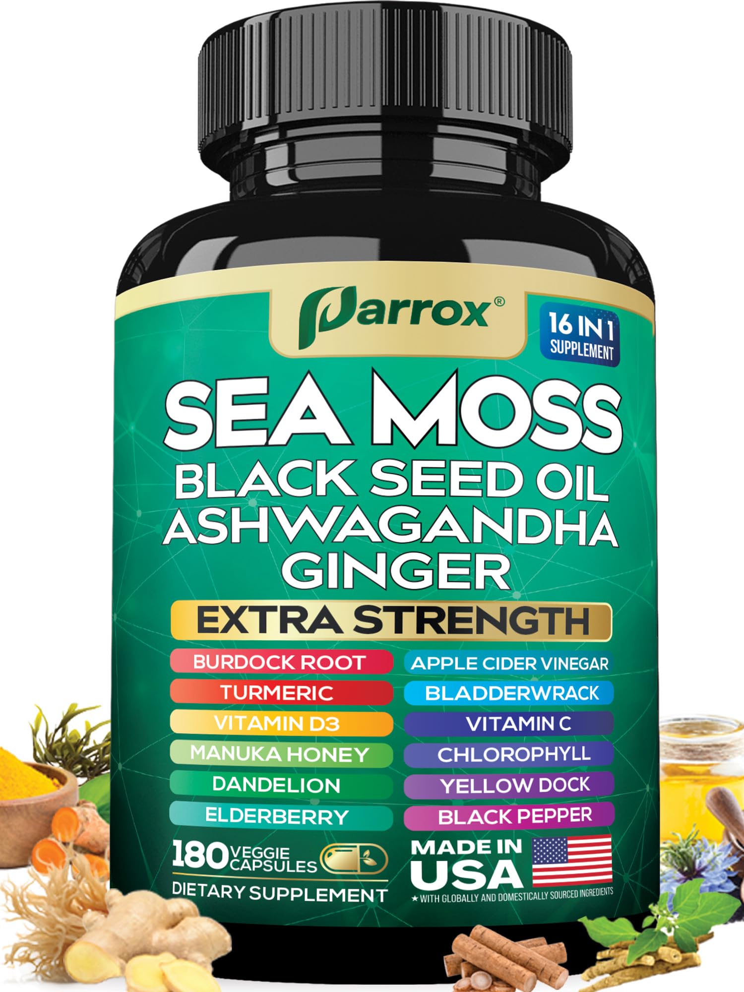 Parrox Sea Moss: bouteille de mousse de mer pour l'équilibre quotidien