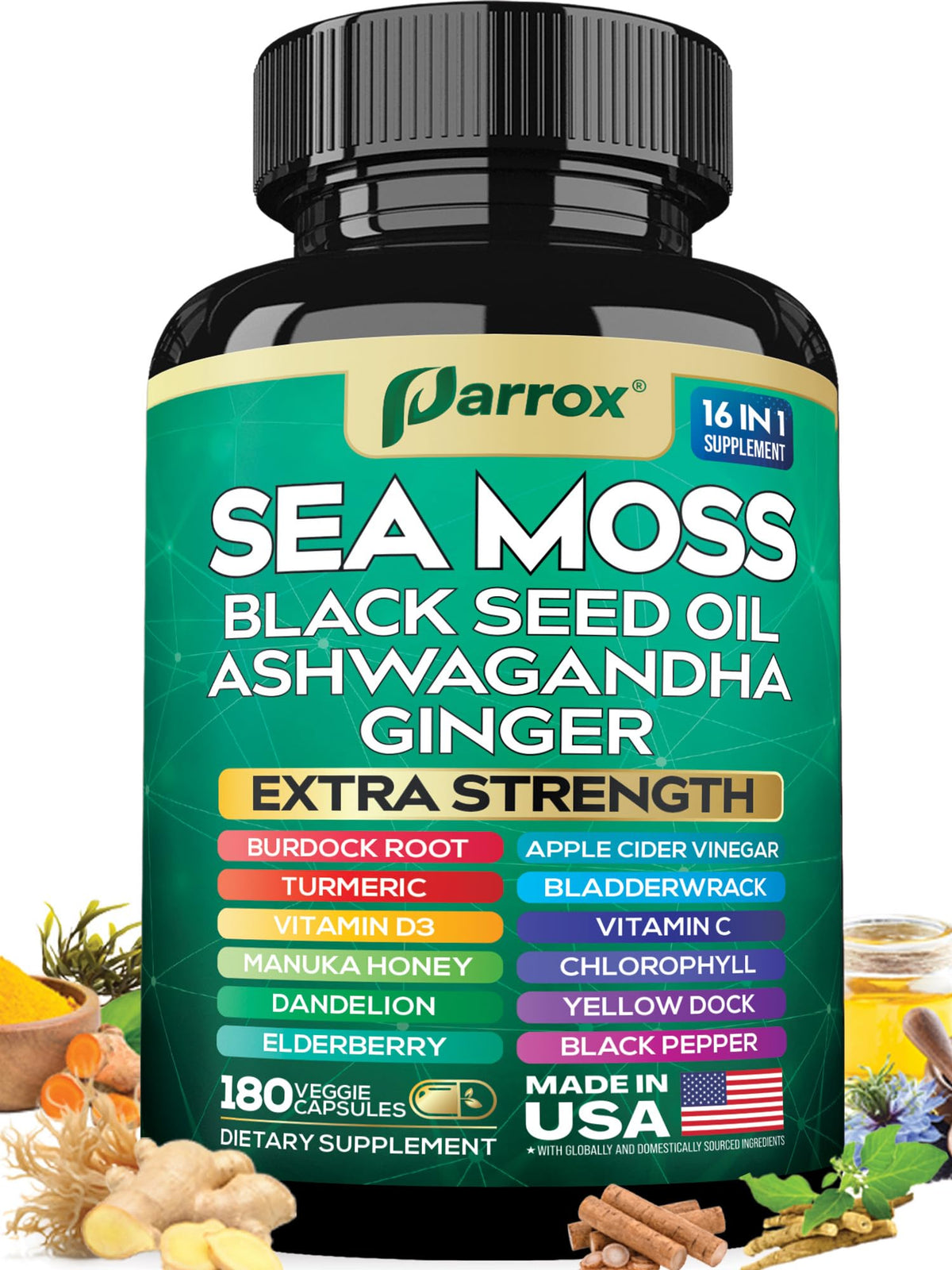 Parrox Sea Moss: bouteille de mousse de mer pour l'équilibre quotidien