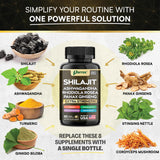Parrox Shilajit 8 en 1 — Ingrédients: mélange premium pour une routine botanique.