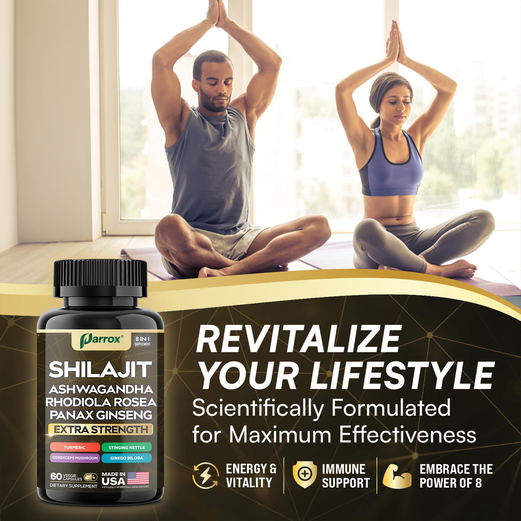 Parrox Shilajit 8 en 1 — Remplacement résine: alternative moderne au shilajit traditionnel.