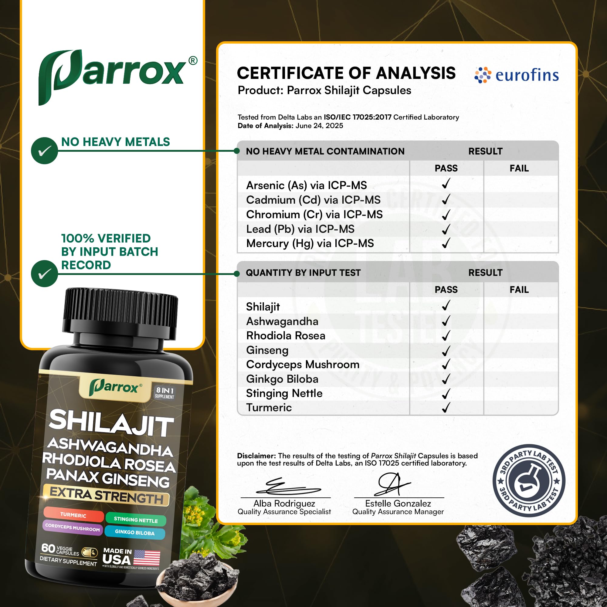 Parrox Shilajit 8 en 1 — Dans la routine santé: associe plusieurs herbes en une seule capsule.