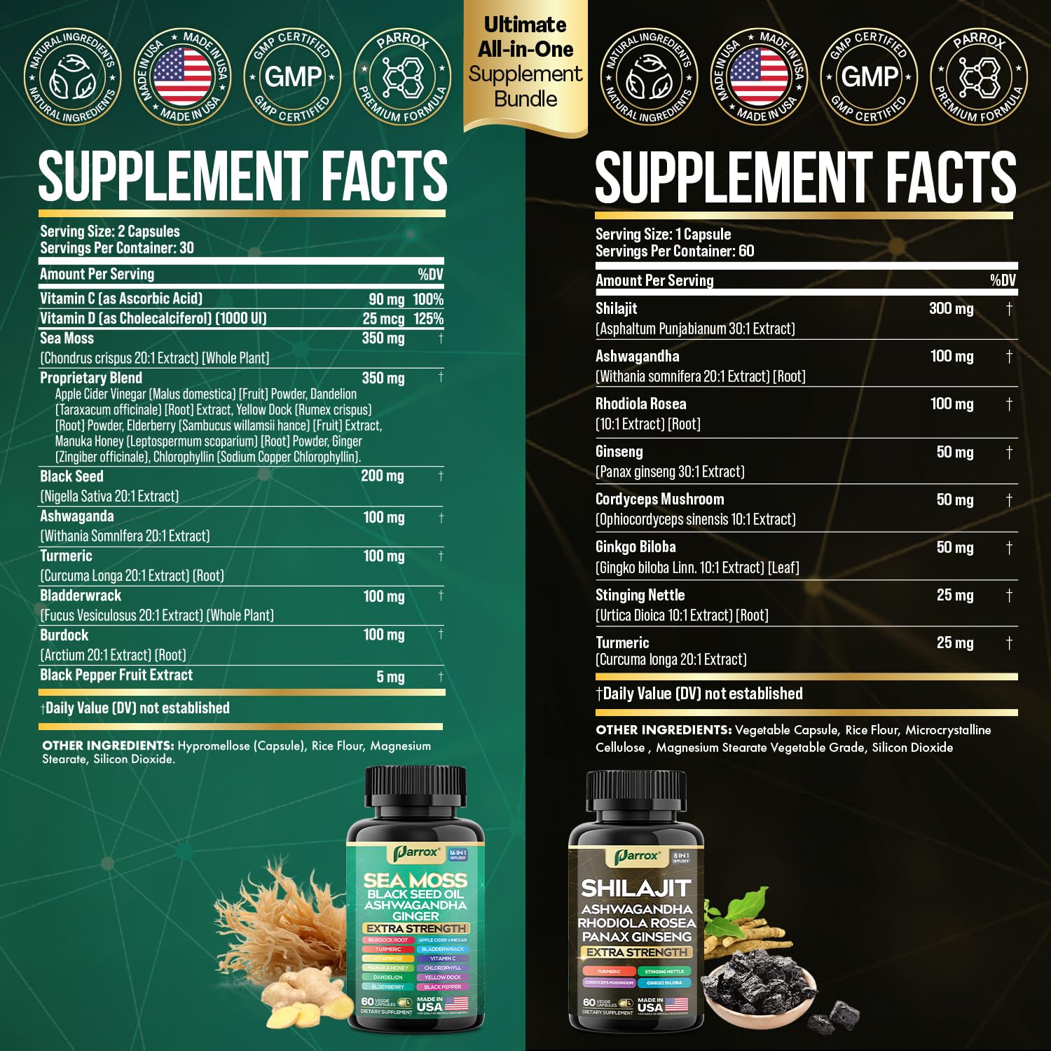 Parrox Shilajit, bouteille — énergie soutenue pour la routine sportive et professionnelle.