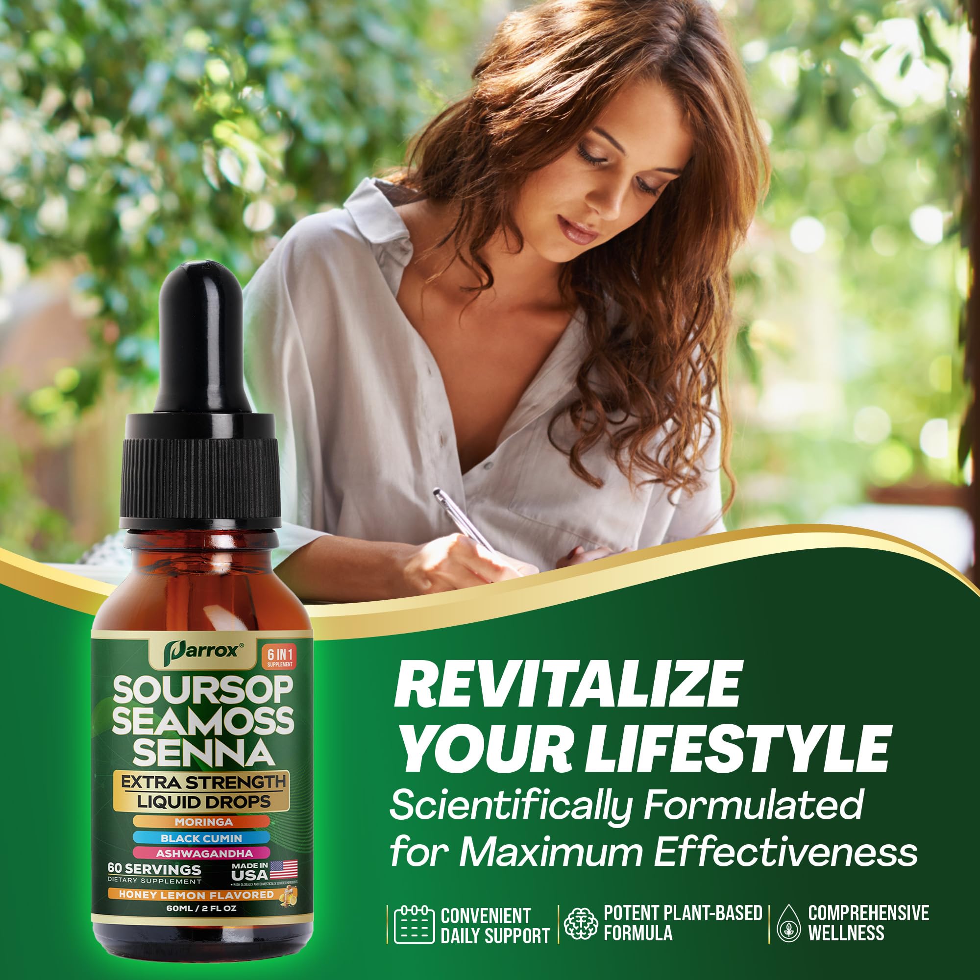 Parrox Soursop Seamoss Senna – ingrédients naturels et premium