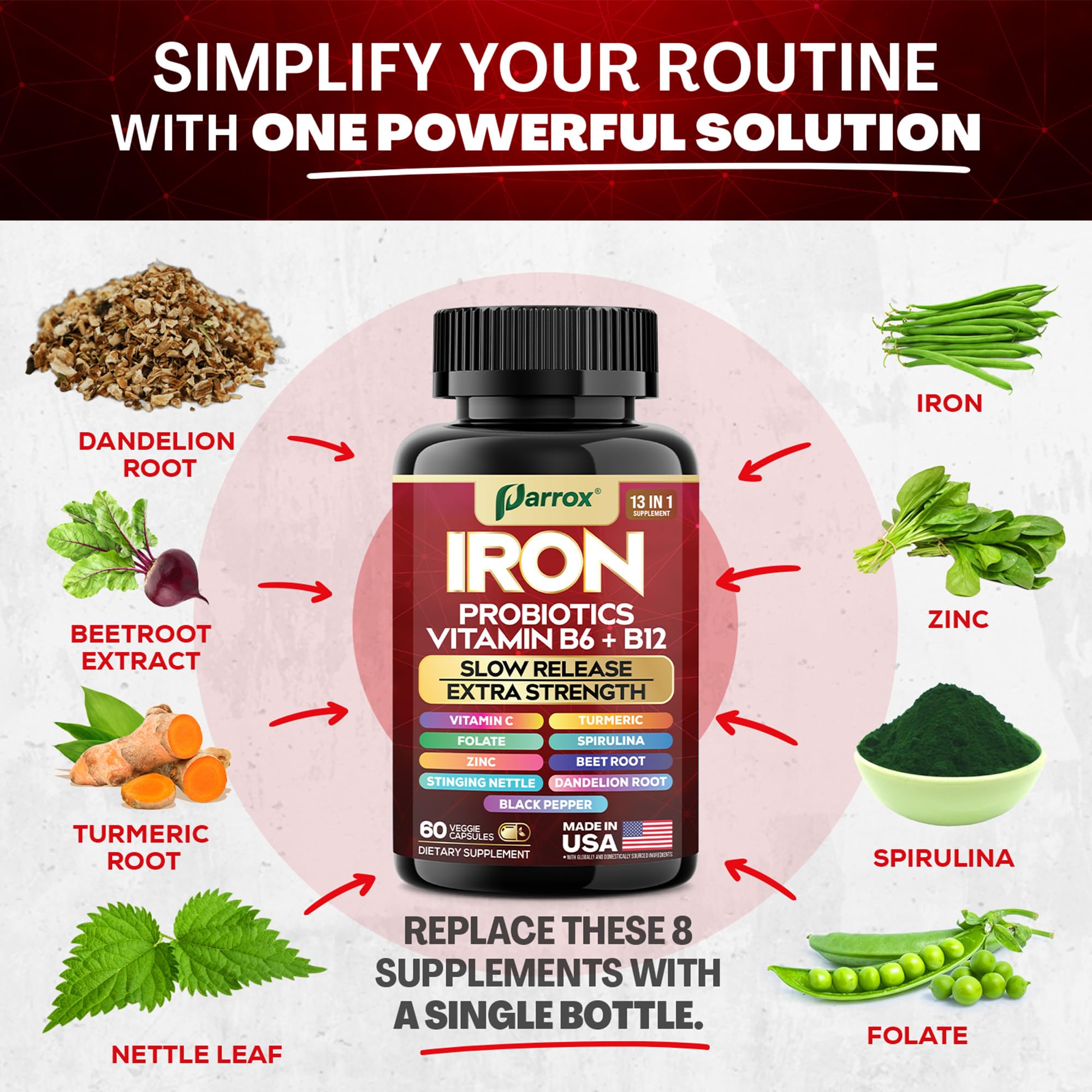 Parrox spiruline et curcuma, mélange nourrissant pour l'énergie.
