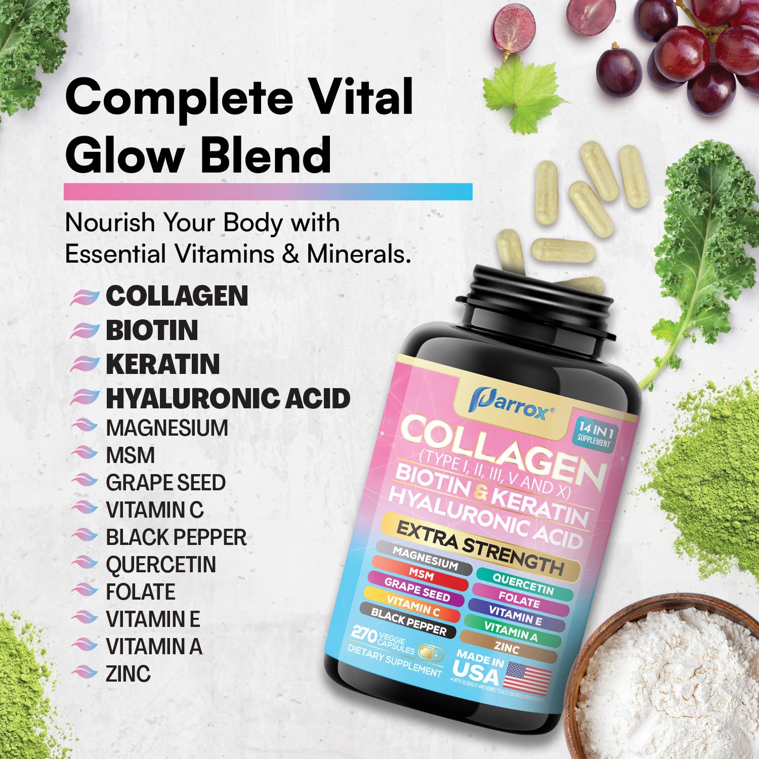 Parrox Collagen 14-en-1 – utilisation quotidienne: routine beauté facile.