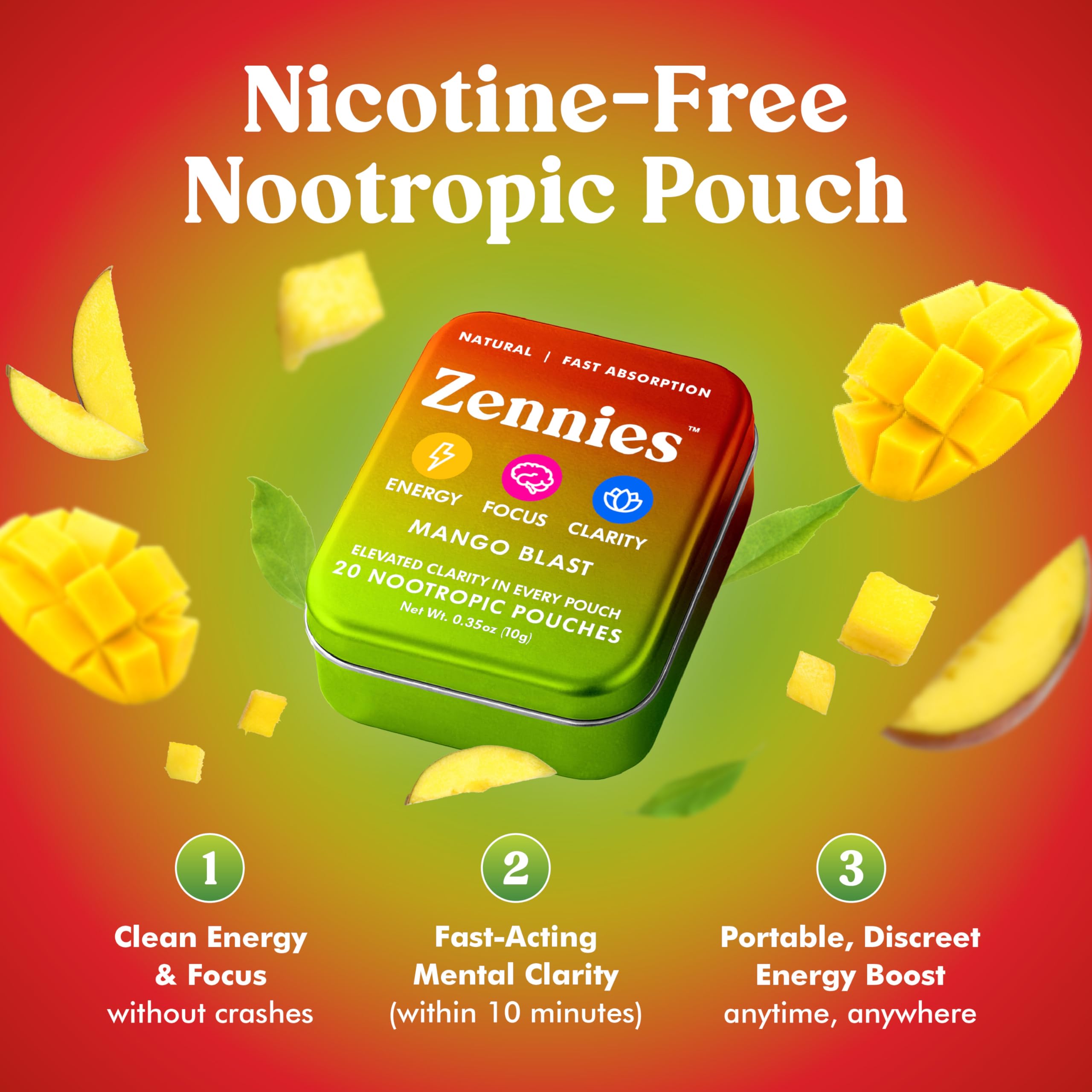 Parrox Zennies Mango Blast : poche caféine et goût mangue pour énergie durable.