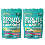 Parrox Zeolite Kids Detox Gummies — boîte d'emballage pratique à emmener partout.