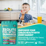 Parrox Zeolite Kids Detox Gummies — texture agréable et sans gélatine pour les enfants.