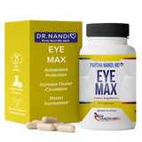 Partha Nandi Eye Max: bouteille et capsules, soutien quotidien à la santé visuelle.
