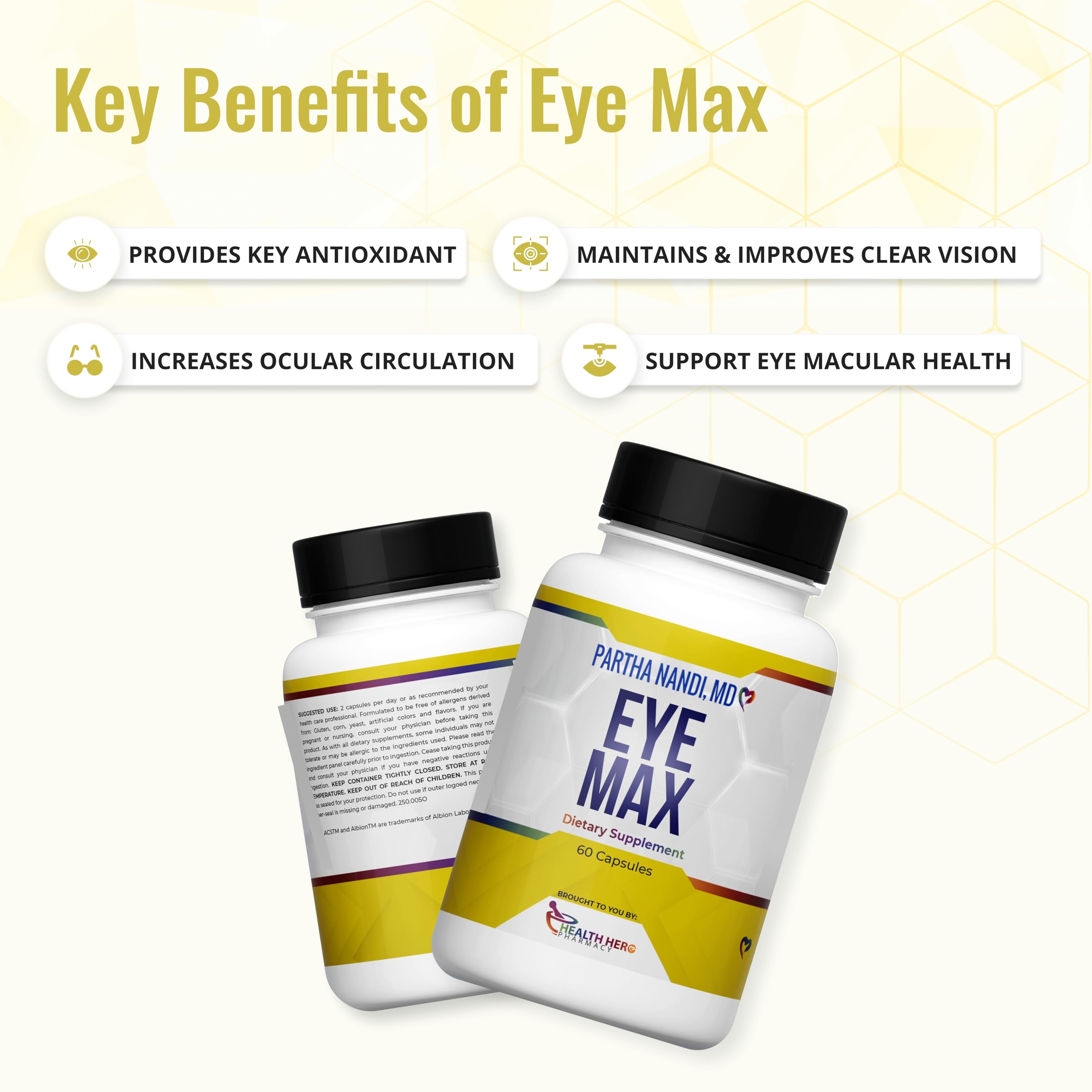 Partha Nandi Eye Max: confort visuel quotidien grâce à des nutriments clés.