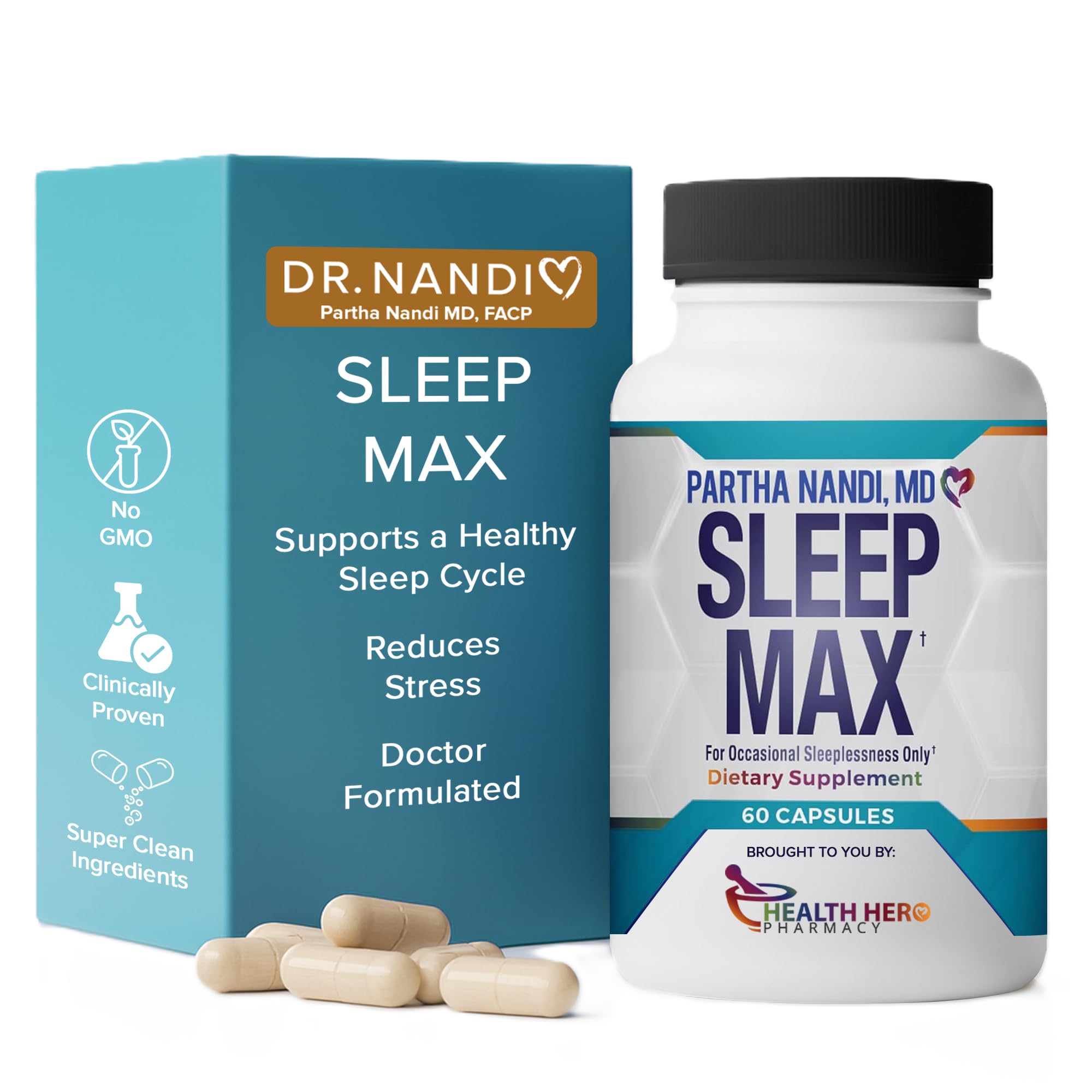 Partha Nandi Sleep Max: bouteille prête au coucher pour un rituel de sommeil.