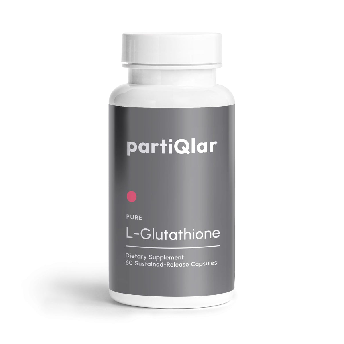 PartiQlar Pure L-Glutathione 500mg – Bouteille prête à l'emploi pour soutien antioxydant.