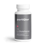 PartiQlar Pure L-Glutathione 500mg – Bouteille prête à l'emploi pour soutien antioxydant.