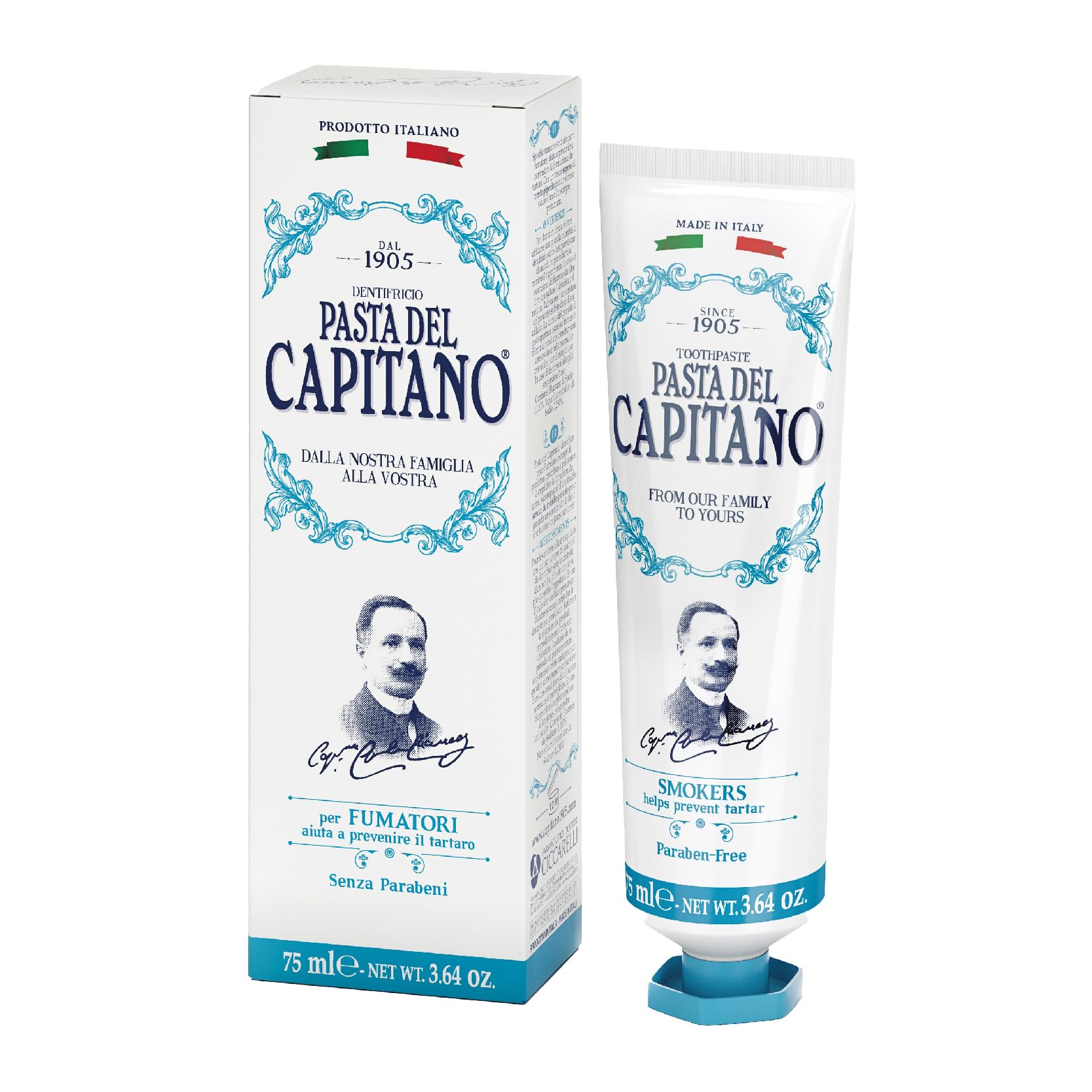 Pasta del Capitano 1905 dentifrice fumeurs—tube prêt à l'emploi, haleine fraîche.