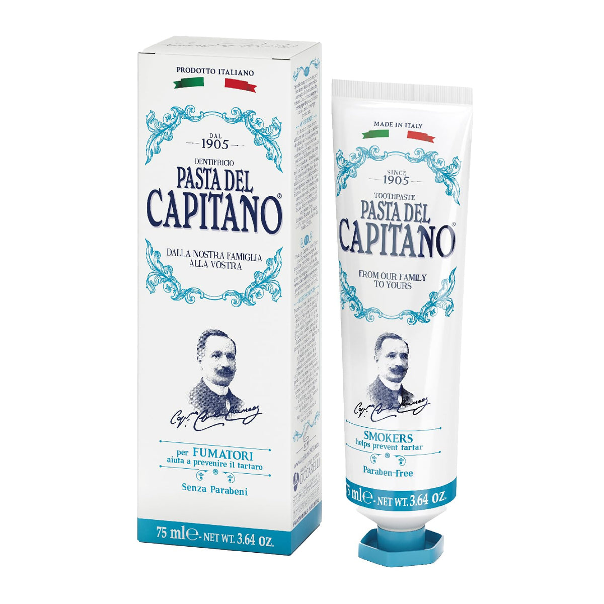 Pasta del Capitano 1905 dentifrice fumeurs—tube prêt à l'emploi, haleine fraîche.