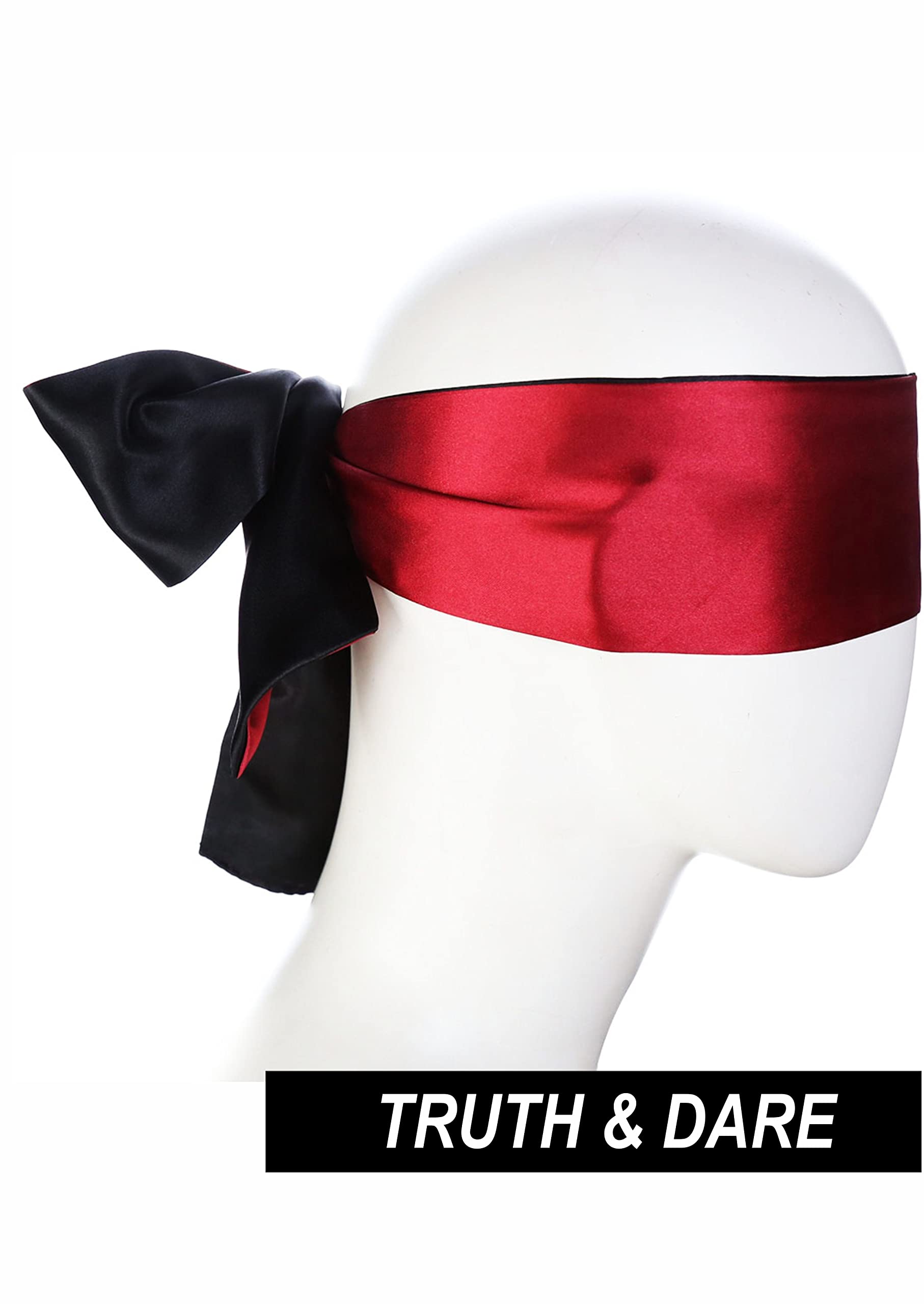Masque Pastos: détails-motif en satin rouge, design élégant favorisant la détente.